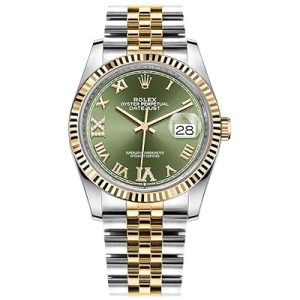 Eta Rolex Datejust 36 Olive Green Dial Midsize Luxury Watch for ladies